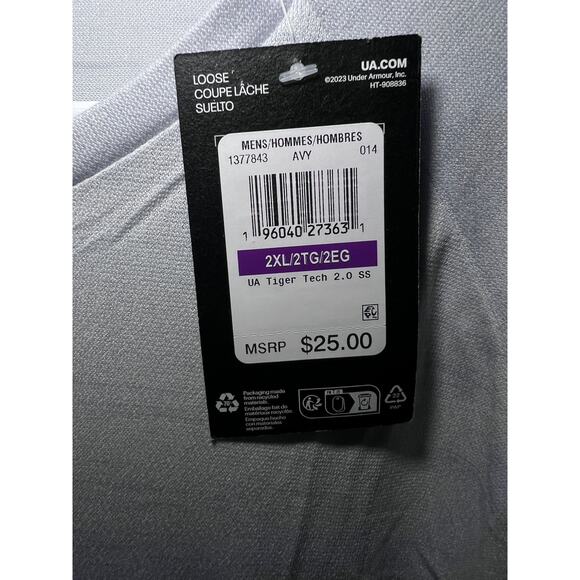 Under Armour Tech 2.0 Tiger Short-Sleeve Shirt for Men - Halo Gray/Black - 2XL - Picture 9 of 10